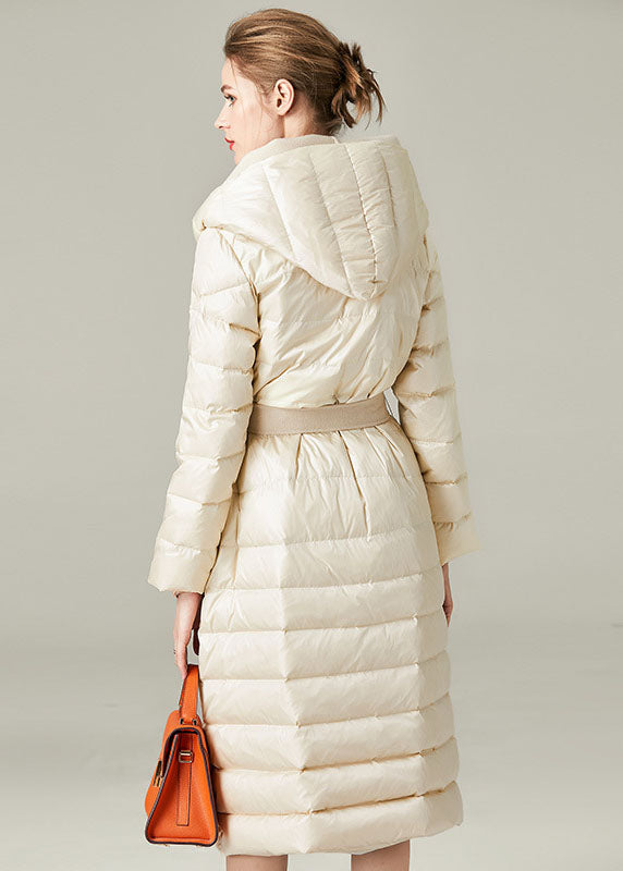 Boutique Beige Hooded Patchwork Duck Down Down Fake Two Piece Coats Winter - Down Jackets - DYAVOR®