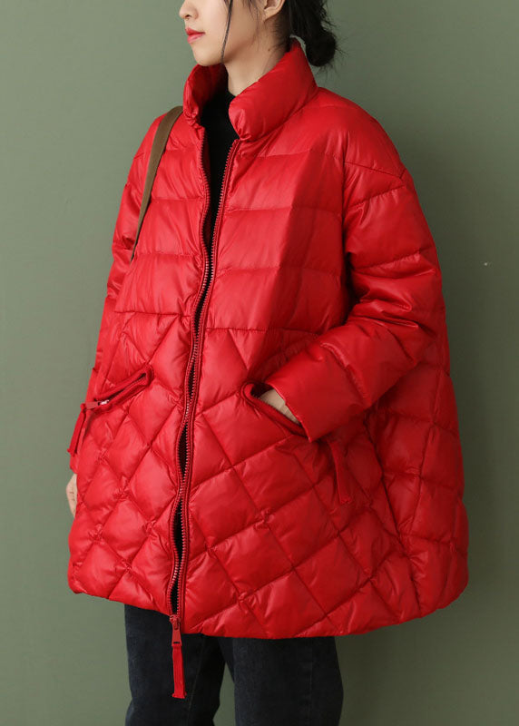 Boutique Chocolate zippered Pockets Loose Winter Down Coat - Down Jackets - DYAVOR®