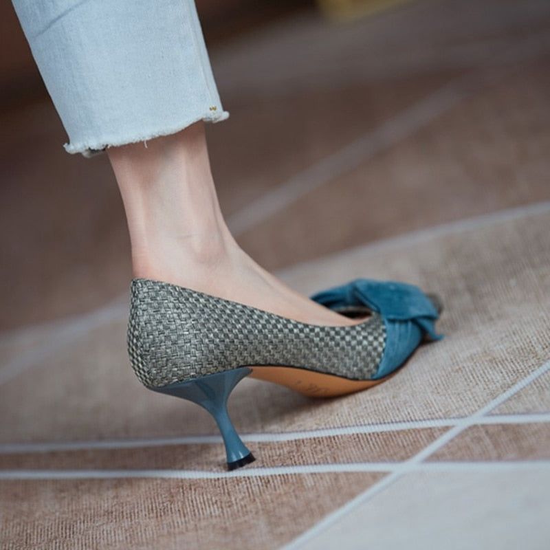 Bowknot Pointed Toe Stiletto Women's Casual Shoes GCSASD29 Thin High Heels - Casual Shoes - DYAVOR®