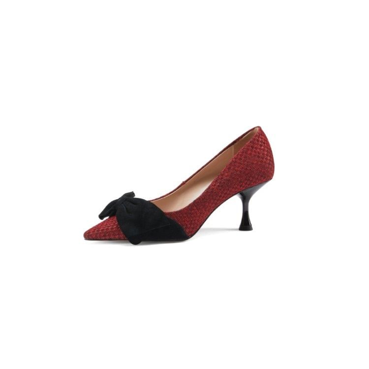 Bowknot Pointed Toe Stiletto Women's Casual Shoes GCSASD29 Thin High Heels - Casual Shoes - DYAVOR®