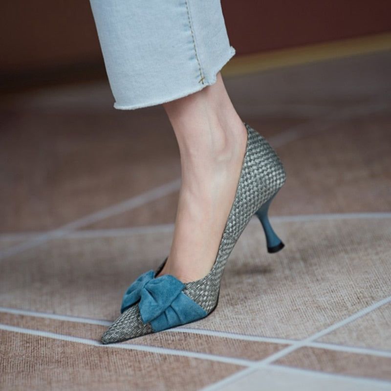 Bowknot Pointed Toe Stiletto Women's Casual Shoes GCSASD29 Thin High Heels - Casual Shoes - DYAVOR®