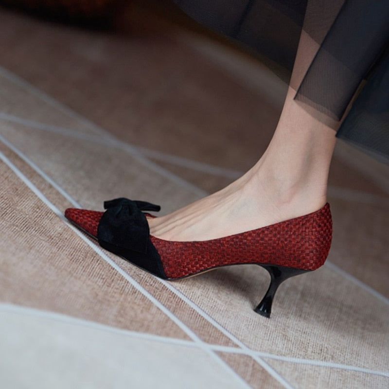 Bowknot Pointed Toe Stiletto Women's Casual Shoes GCSASD29 Thin High Heels - Casual Shoes - DYAVOR®