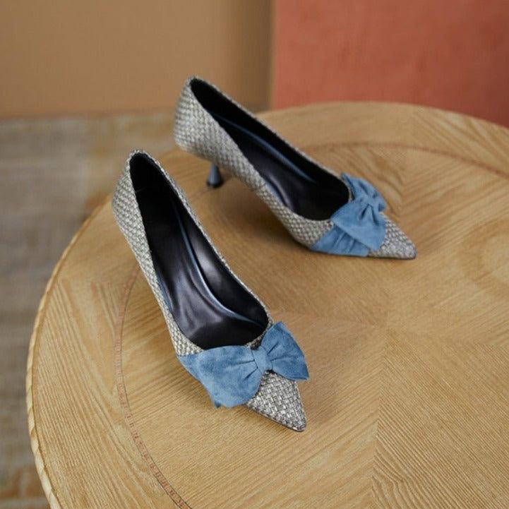 Bowknot Pointed Toe Stiletto Women's Casual Shoes GCSASD29 Thin High Heels - Casual Shoes - DYAVOR®