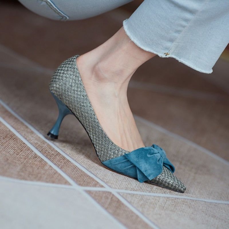 Bowknot Pointed Toe Stiletto Women's Casual Shoes GCSASD29 Thin High Heels - Casual Shoes - DYAVOR®