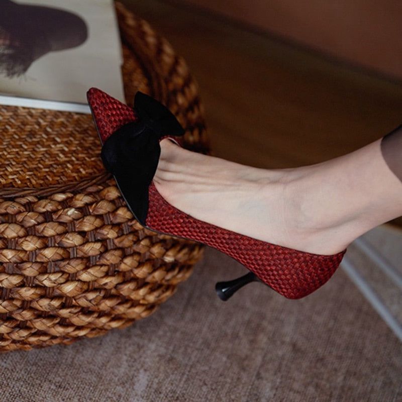 Bowknot Pointed Toe Stiletto Women's Casual Shoes GCSASD29 Thin High Heels - Casual Shoes - DYAVOR®