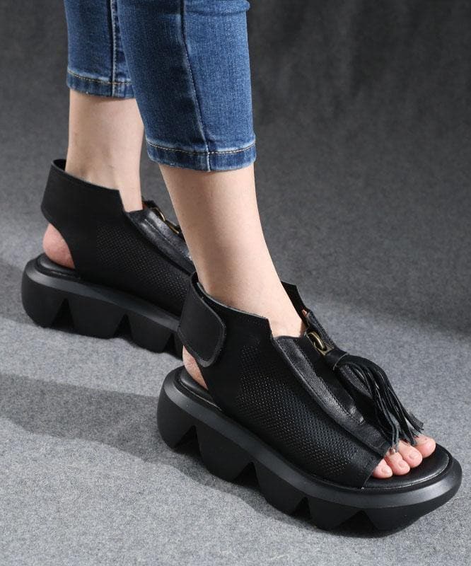 Brown zippered Flat Sandals Platform Walking Sandals - Sandals - DYAVOR®