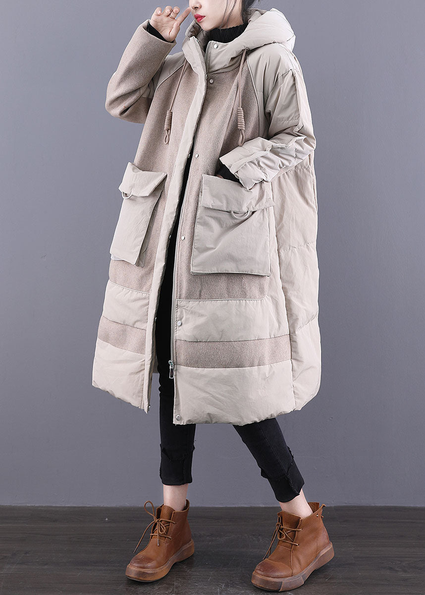 Camel drawstring Duck Down Winter Coats Zip Up Winter - Down Jackets - DYAVOR®