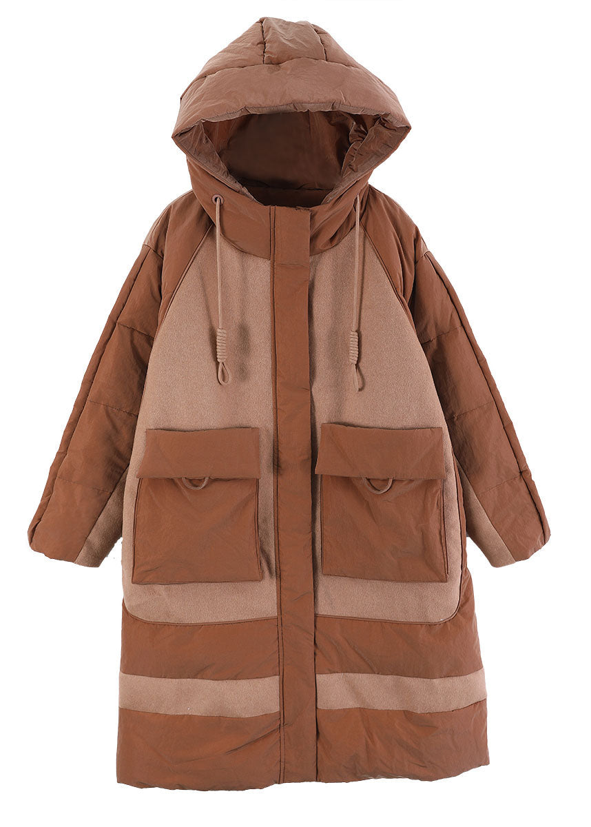 Camel drawstring Duck Down Winter Coats Zip Up Winter - Down Jackets - DYAVOR®