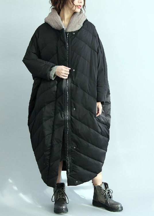 Casual Black Hooded Oversized Duck Down Parka Winter - Down Jackets - DYAVOR®