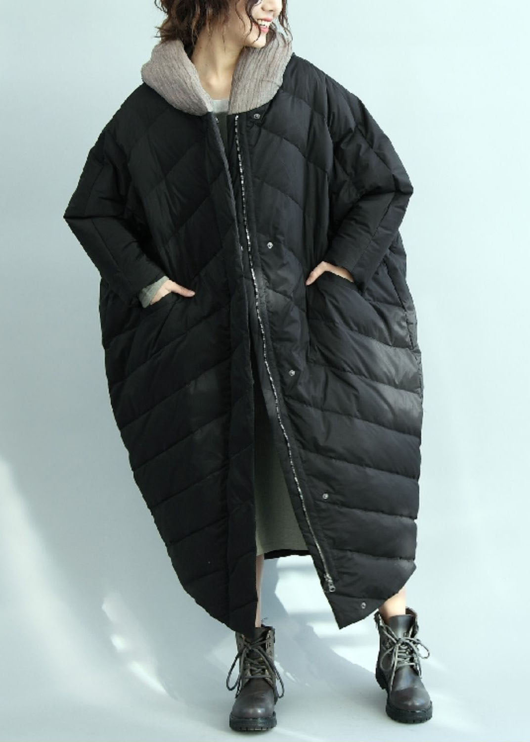 Casual Black Hooded Oversized Duck Down Parka Winter - Down Jackets - DYAVOR®