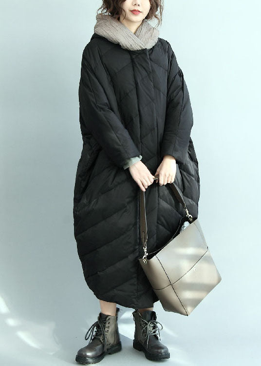 Casual Black Hooded Oversized Duck Down Parka Winter - Down Jackets - DYAVOR®