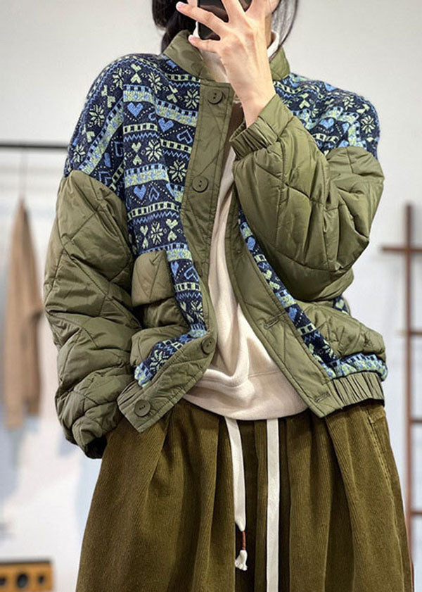 Casual Black Oversized Patchwork Print Fine Cotton Filled Coat Winter - Down Jackets - DYAVOR®