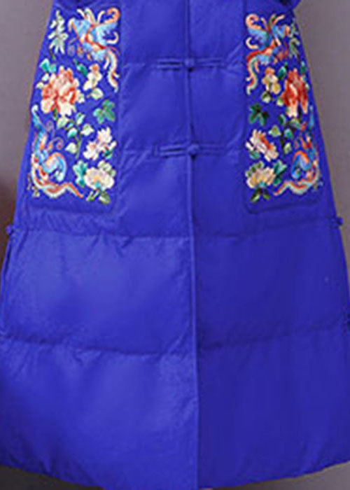 Casual Blue Embroideried hooded Fine Cotton Filled Parkas Winter - Down Jackets - DYAVOR®