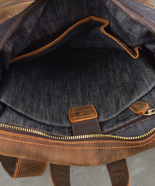 Casual Brown Calf Leather Original Design Man's Backpack Bag - Handbags - DYAVOR®