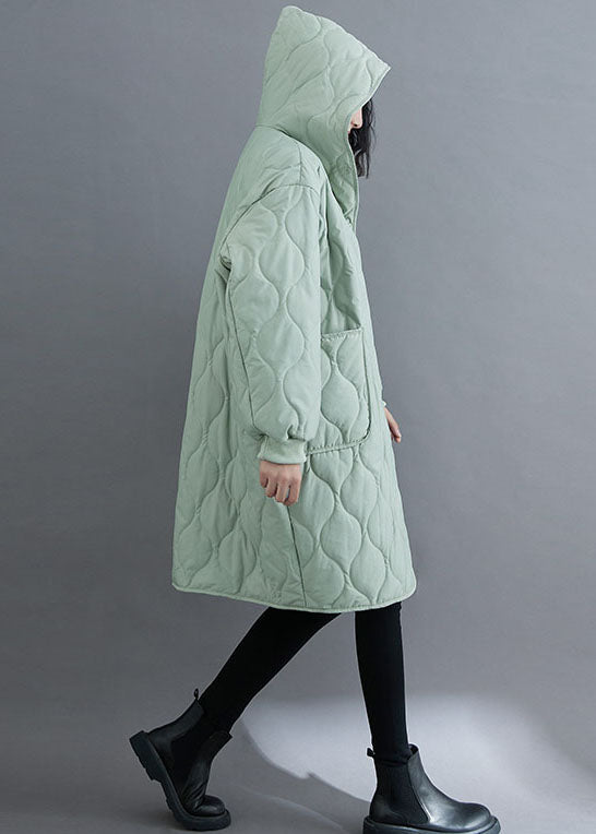 Casual Green Hooded Pockets Fine Cotton Filled Winter parka - Down Jackets - DYAVOR®
