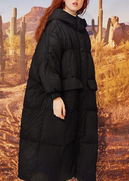 Casual Navy Hooded Pockets Duck Down Winter down coat - Down Jackets - DYAVOR®