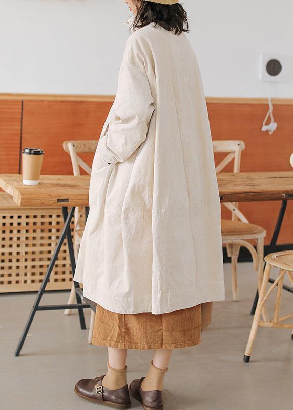 Casual beige Parkas for women plus size warm winter coat double breast pockets winter outwear - - DYAVOR®
