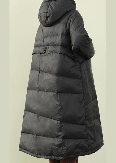 Casual black down coat winter plus size hooded Button Down coats - Down Jackets - DYAVOR®