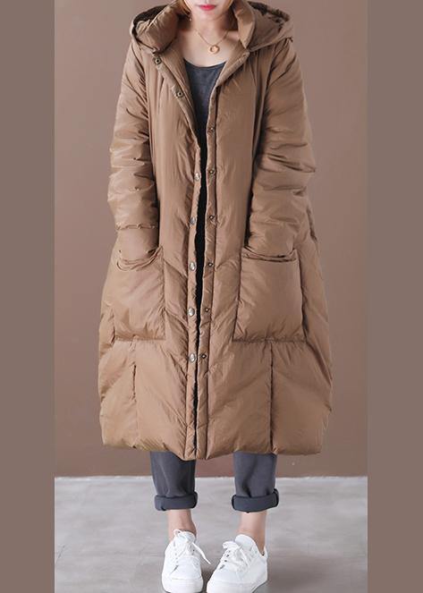Casual chocolate goose Down coat plus size clothing snow jackets hooded Button Down quality coats - - DYAVOR®
