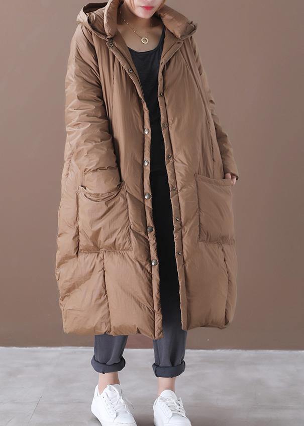 Casual chocolate goose Down coat plus size clothing snow jackets hooded Button Down quality coats - - DYAVOR®