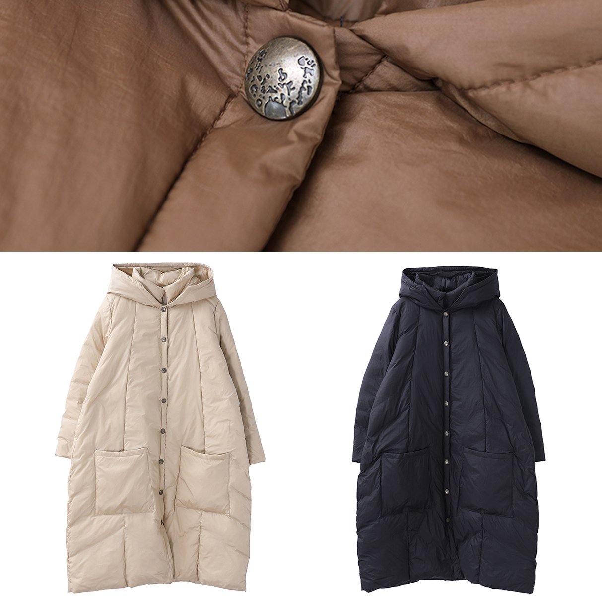 Casual chocolate goose Down coat plus size clothing snow jackets hooded Button Down quality coats - - DYAVOR®