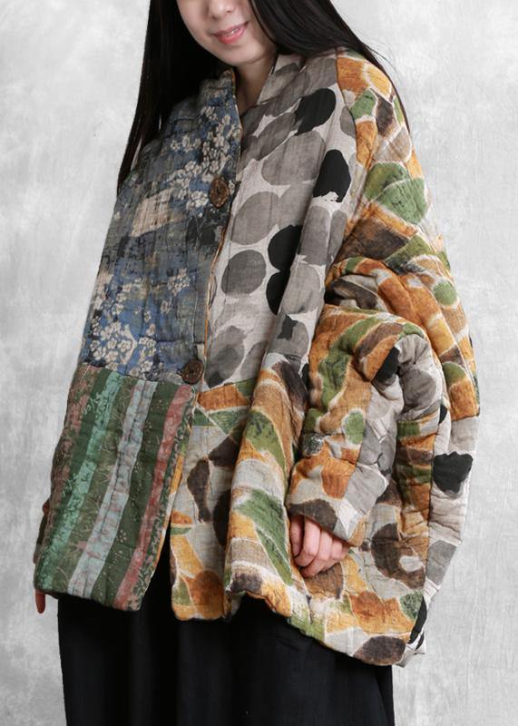 Casual floral winter coats oversized snow Batwing Sleeve pockets coats - - DYAVOR®