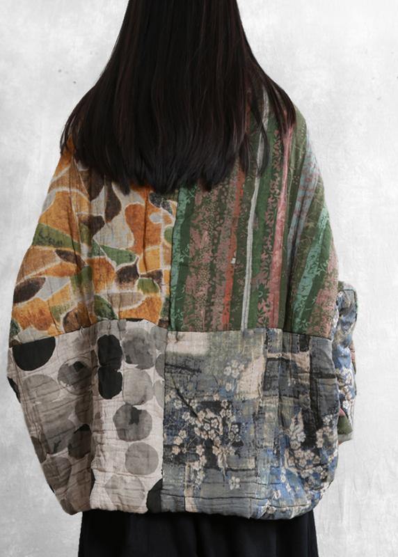 Casual floral winter coats oversized snow Batwing Sleeve pockets coats - - DYAVOR®