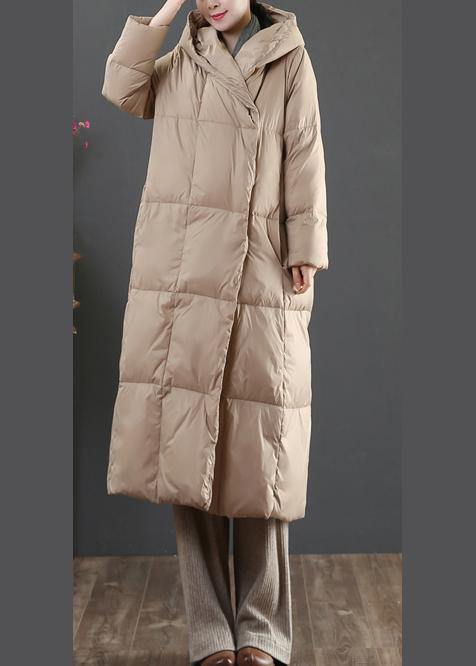 Casual gold down jacket woman oversize womens parka hooded pockets winter outwear - - DYAVOR®