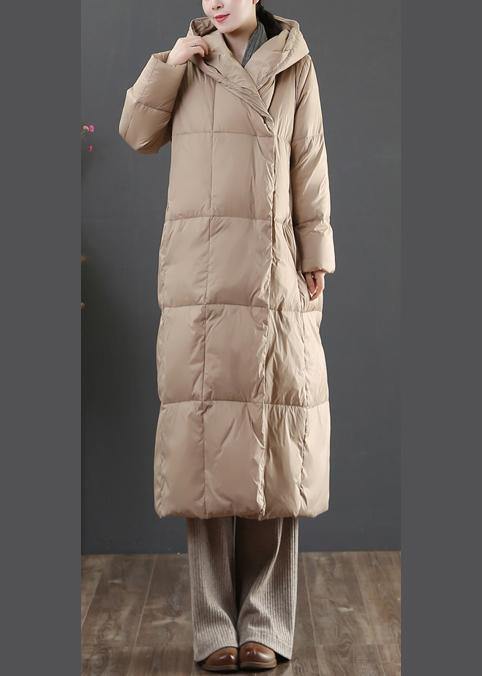 Casual gold down jacket woman oversize womens parka hooded pockets winter outwear - - DYAVOR®