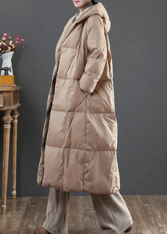 Casual gold down jacket woman oversize womens parka hooded pockets winter outwear - - DYAVOR®