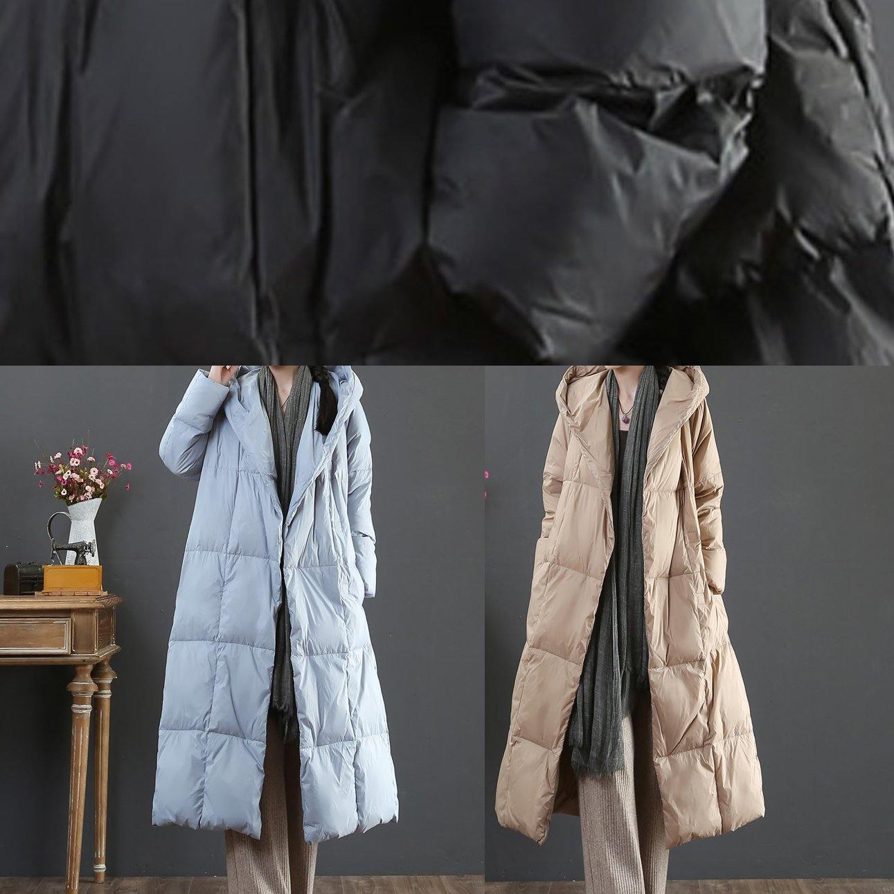 Casual gold down jacket woman oversize womens parka hooded pockets winter outwear - - DYAVOR®
