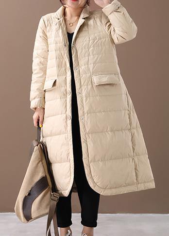 Casual khaki warm winter coat plus size Notched pockets Jackets - - DYAVOR®