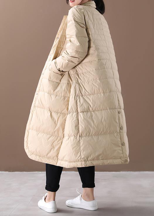 Casual khaki warm winter coat plus size Notched pockets Jackets - - DYAVOR®