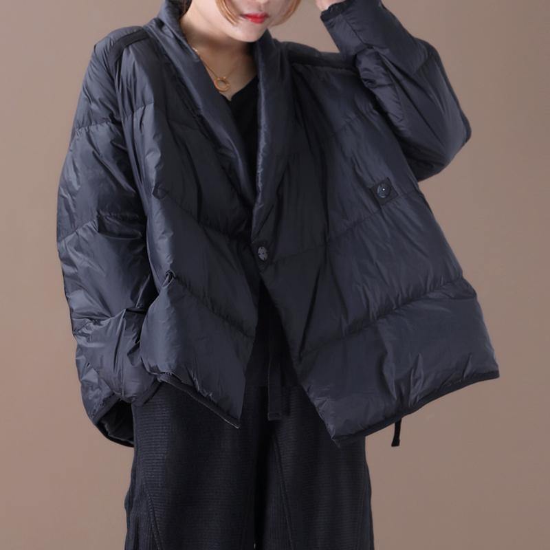 Casual oversize down jacket Winter overcoat black stand collar thick duck down coat - - DYAVOR®