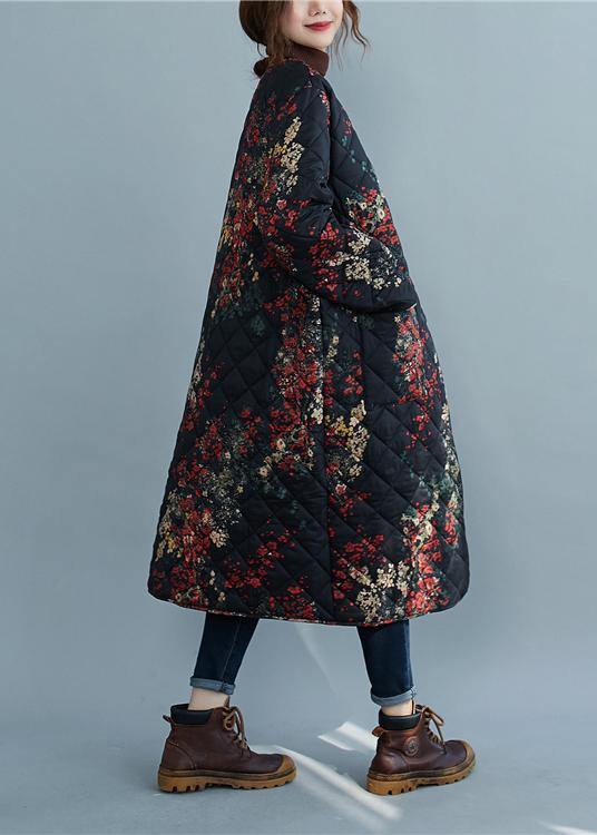 Casual plus size clothing winter coats floral pockets winter parkas - - DYAVOR®