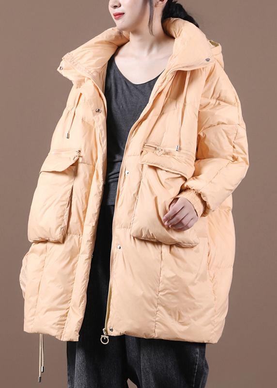Casual yellow down jacket woman Loose-fitting Winter parka hooded Batwing Sleeve Casual coats - - DYAVOR®