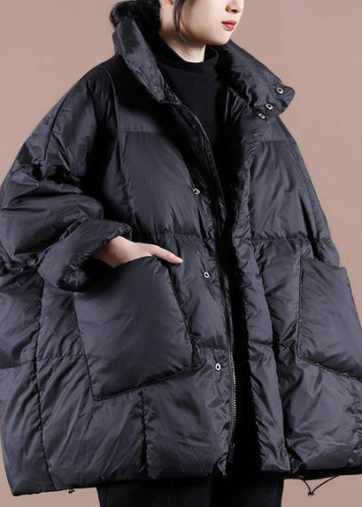 Casual plus size clothing womens parka Jackets black stand collar Large pockets down coat winter - Down Jackets - DYAVOR®