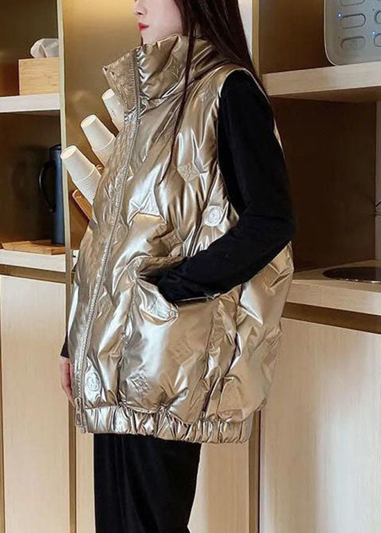 Champagne Zip Up Pockets Duck Down Winter down vest - vests - DYAVOR®