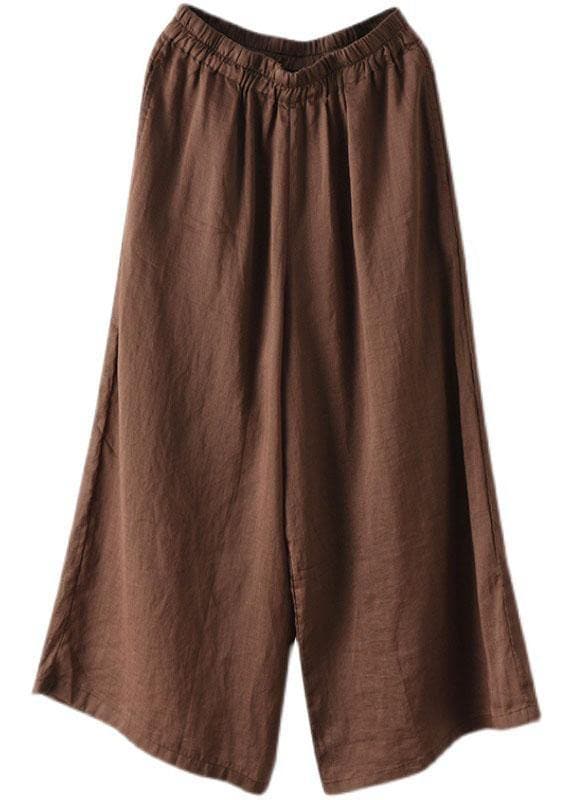 Chocolate Casual Summer Ramie Wide Leg Pants - Pants - DYAVOR®