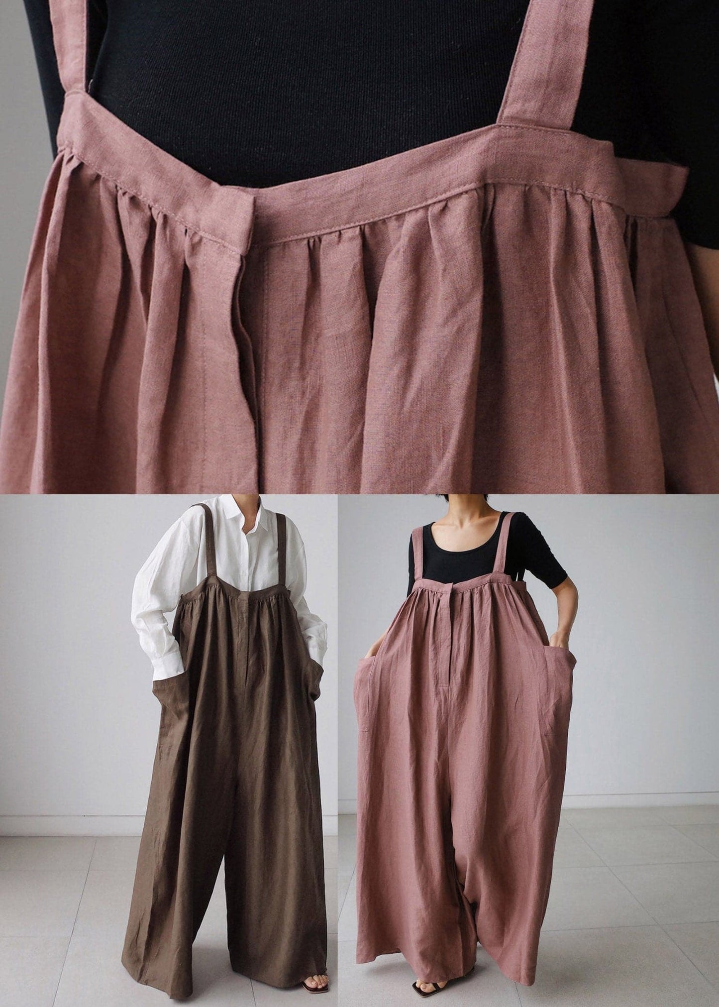 Chocolate Slash Neck Wrinkled Jumpsuits Pants Summer - Jumpsuits - DYAVOR®