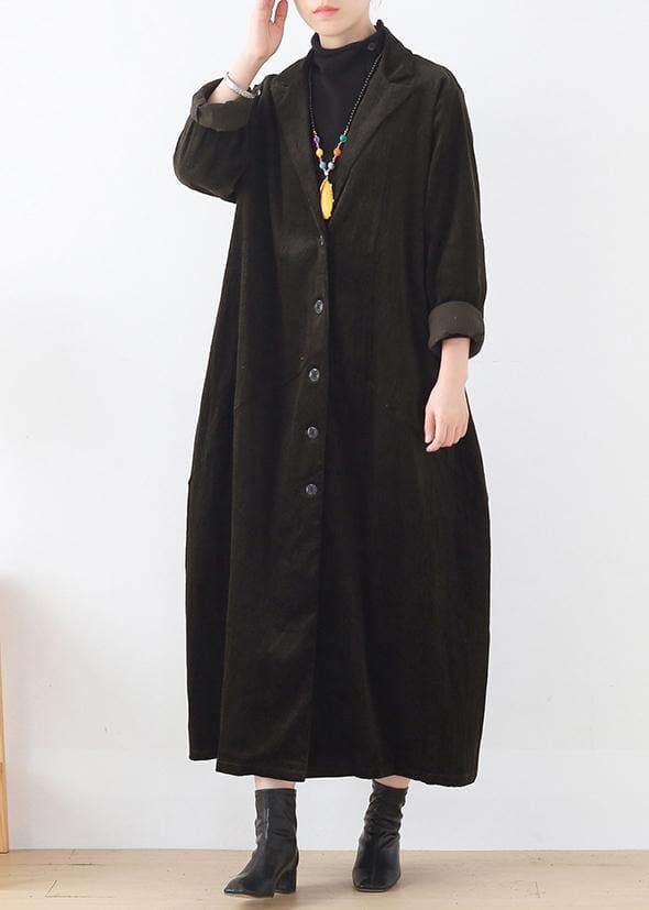 Classy army green Fashion clothes Inspiration suit collar striped women coats - Trench coats - DYAVOR®