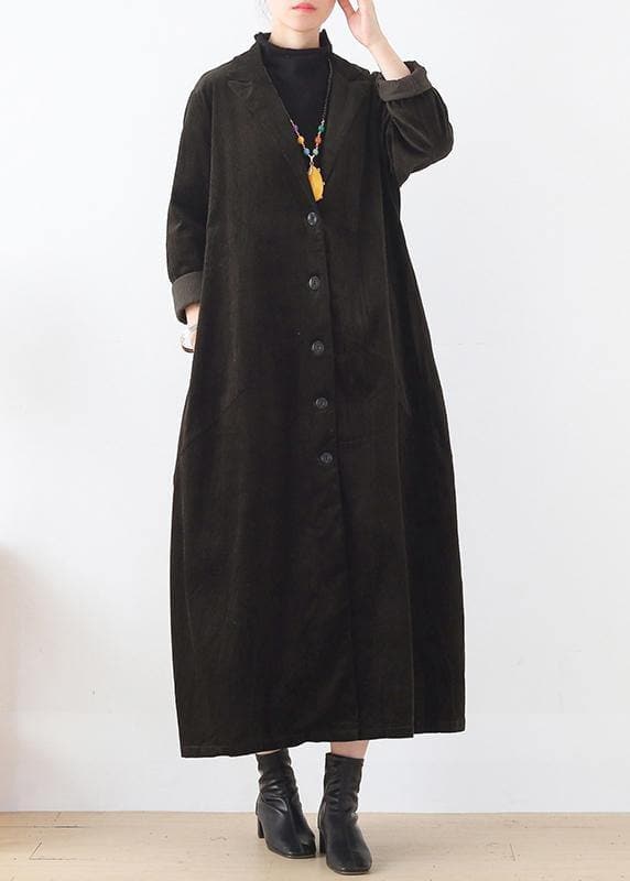 Classy army green Fashion clothes Inspiration suit collar striped women coats - Trench coats - DYAVOR®