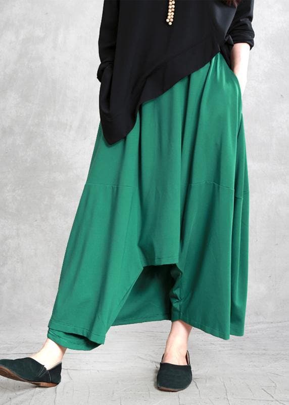Classy green Fashion Ideas elastic waist asymmetric pants - - DYAVOR®