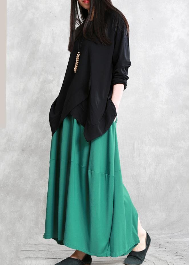 Classy green Fashion Ideas elastic waist asymmetric pants - - DYAVOR®