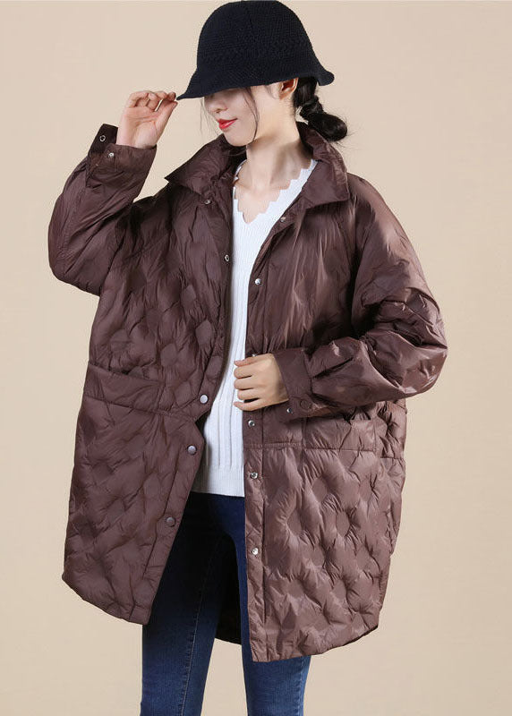 Chocolate Duck Down Canada Goose Jacket Stand Collar Pockets Winter - Down Jackets - DYAVOR®