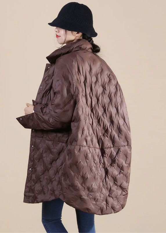 Chocolate Duck Down Canada Goose Jacket Stand Collar Pockets Winter - Down Jackets - DYAVOR®