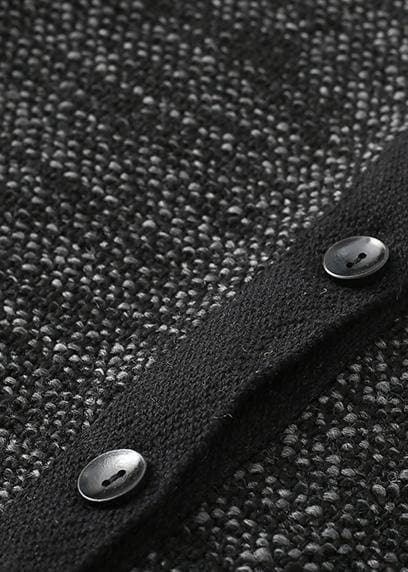 Cozy side open knit sweat tops plus size clothing black big pockets sweater coat - Trench coats - DYAVOR®