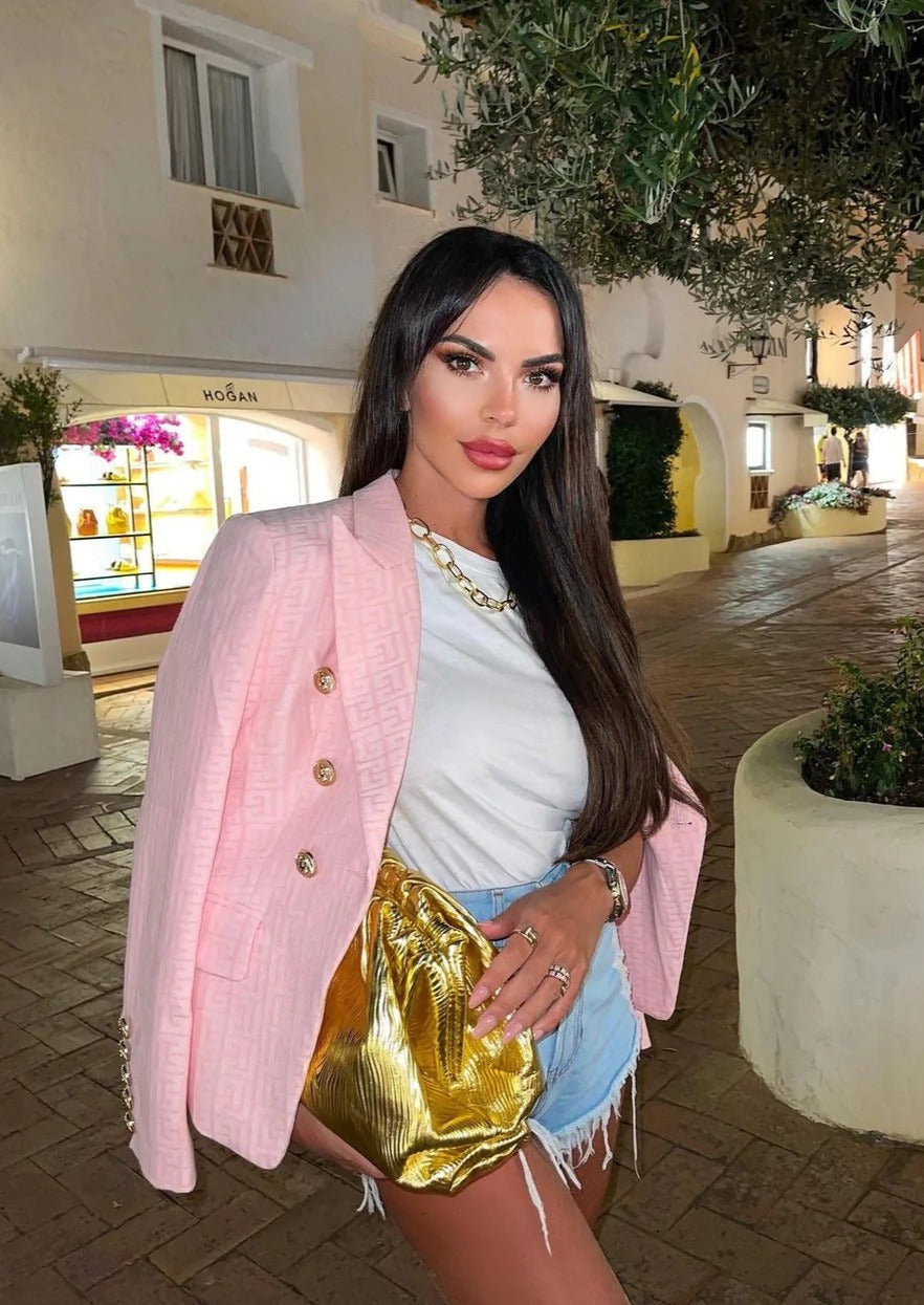 Pink Texture Blazer - - DYAVOR®