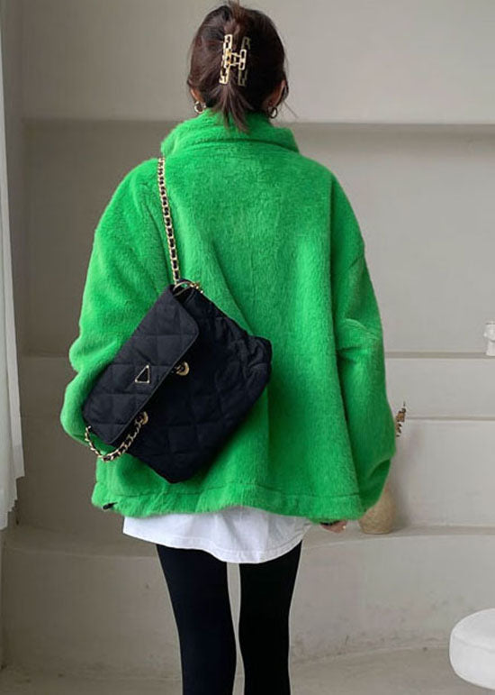 DIY Green Zip Up Mink velvet thick Winter outwear - Down Jackets - DYAVOR®