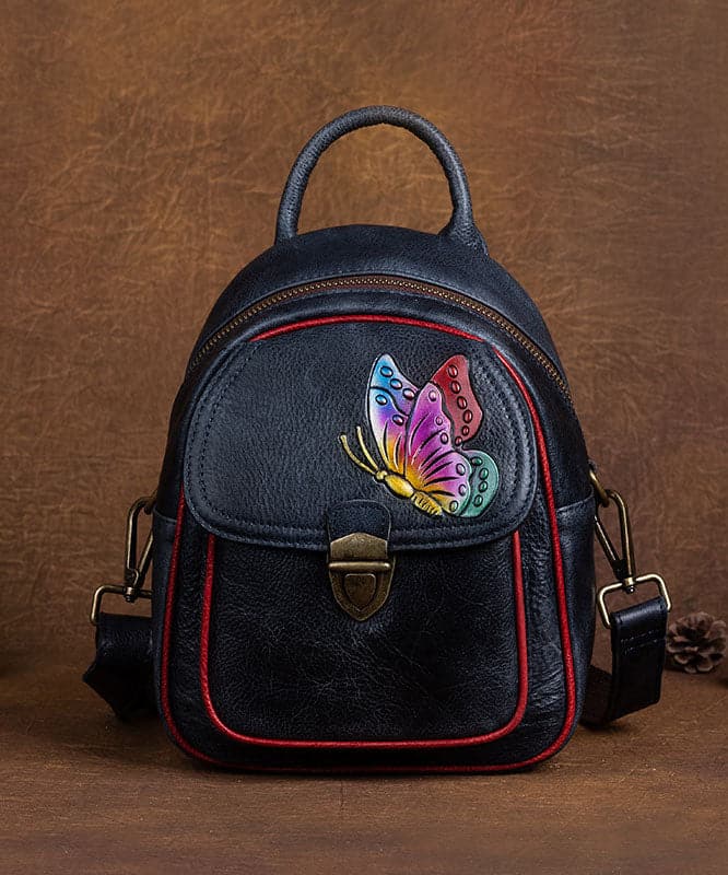 DIY retro Green Versatile Paitings Calf Leather Backpack Bag - Backpack Bag - DYAVOR®